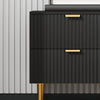 HOMCOM Nightstand, Bedside Table with 2 Drawers, Side End Table with Metal Legs for Bedroom, Black