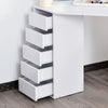 HOMCOM Corner Vanity Desk with Mirror, Makeup Vanity Table with 5 Drawers, Dressing Table with 3-piece Mirror, White