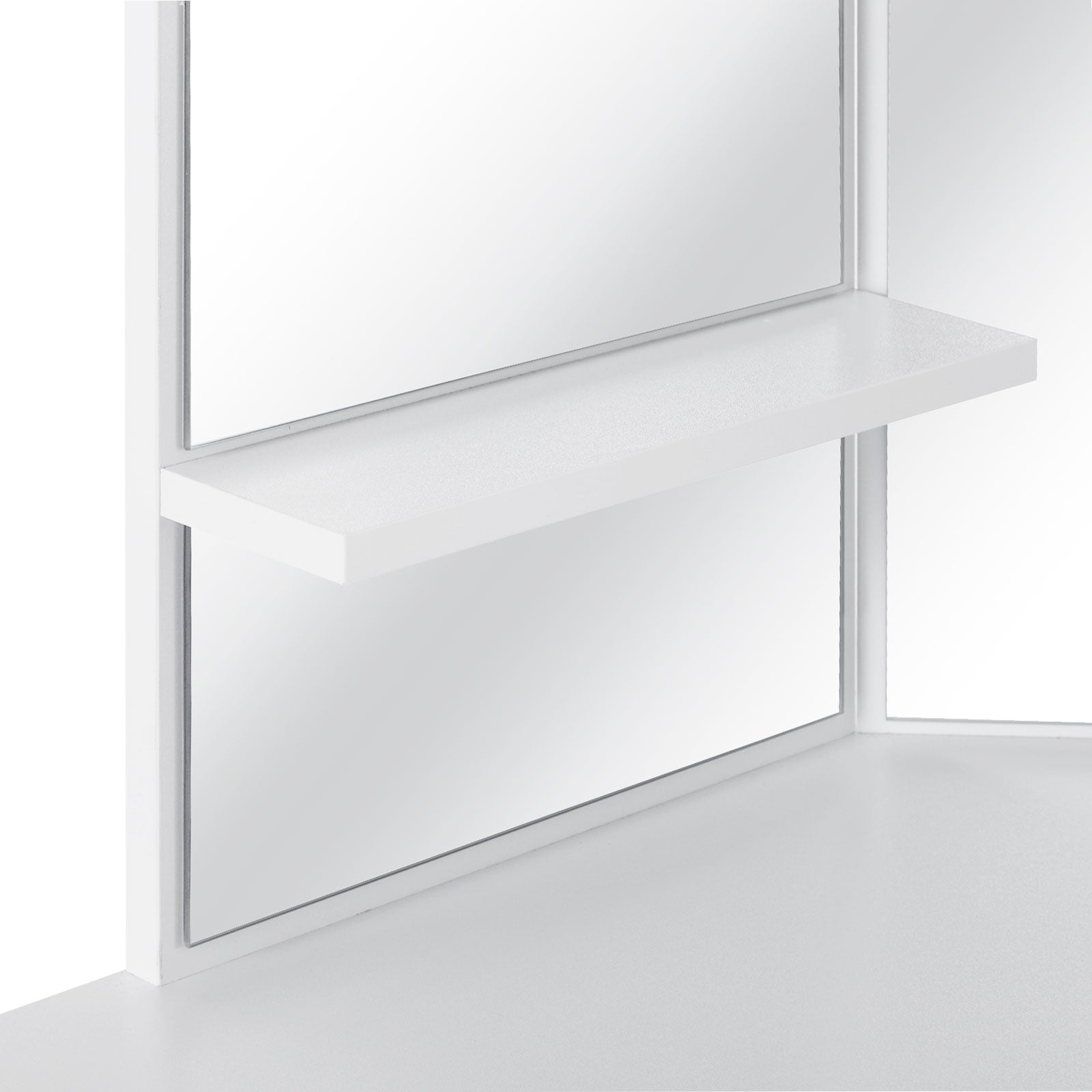 HOMCOM Corner Vanity Desk with Mirror, Makeup Vanity Table with 5 Drawers, Dressing Table with 3-piece Mirror, White