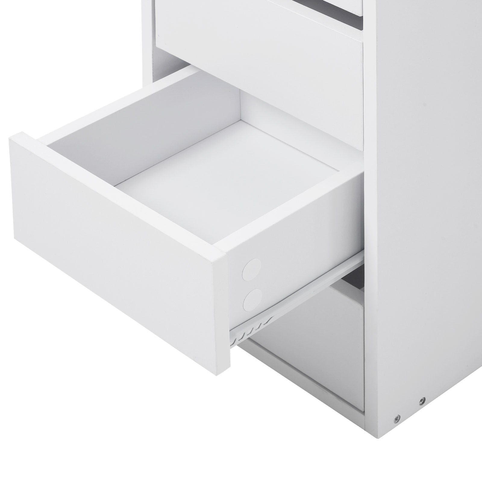 HOMCOM Corner Vanity Desk with Mirror, Makeup Vanity Table with 5 Drawers, Dressing Table with 3-piece Mirror, White