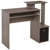 HOMCOM Computer Desk with Sliding Keyboard Tray Storage Drawer Shelf Home Office Workstation Grey