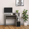 HOMCOM Computer Desk with Sliding Keyboard Tray Storage Drawer Shelf Home Office Workstation Grey