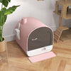 PawHut Large Cat Litter Box with Lid, Enclosed Kitty Litter Box with Slide-out Tray, Scoop, Filter, Pink