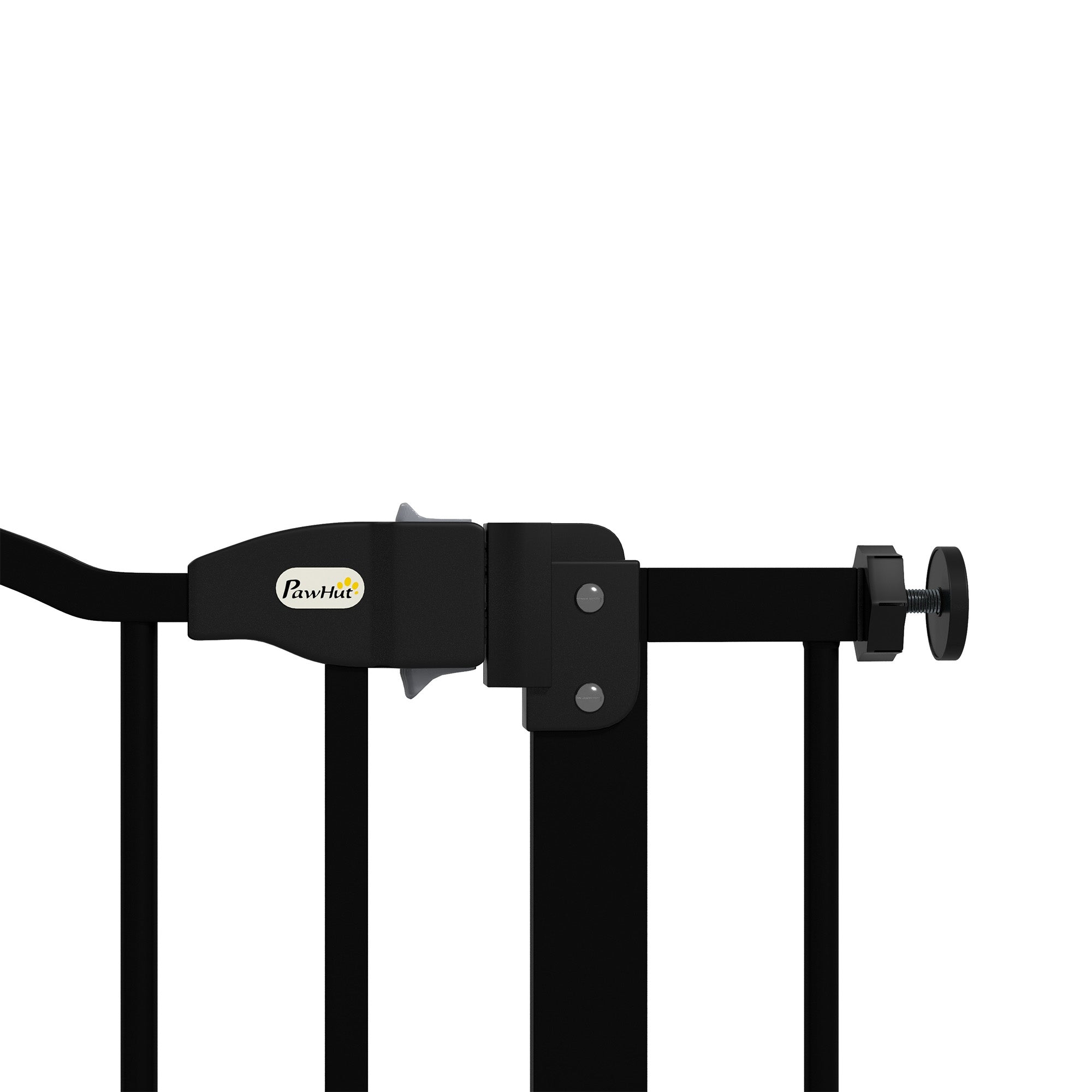 PawHut Pressure Fit Dog Stair Gate No Drilling Safety Gate Auto Close for Doorways, Hallways, 74-80cm Adjustable, 78cm Tall, Black