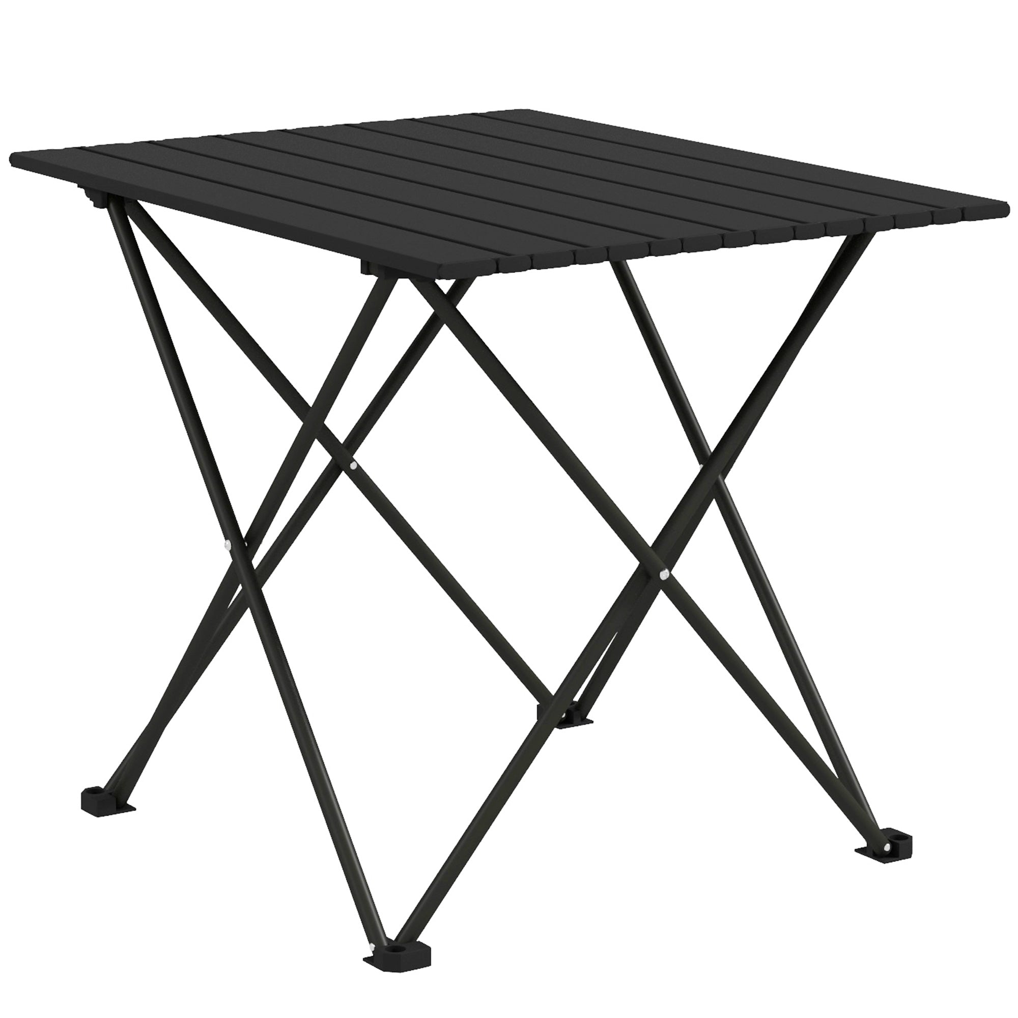 Outsunny 22" Folding Camping Table, Outdoor Portable Picnic Table with Carry Bag, Foldable Table for Camping, Picnic, Hiking, BBQ, Fishing, Black