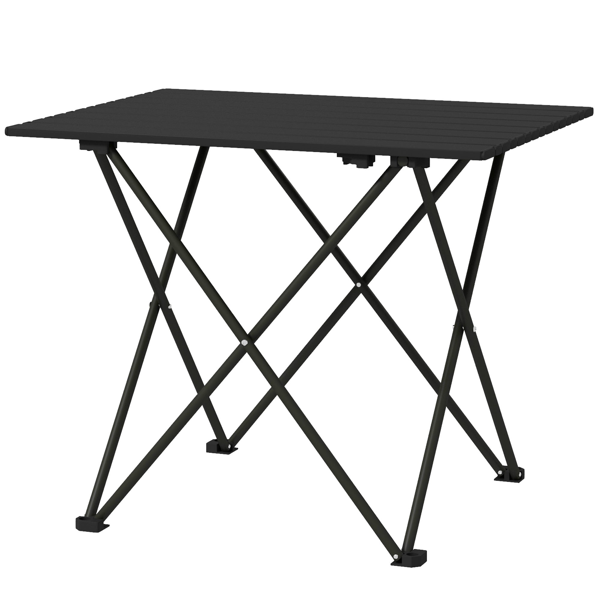 Outsunny 22" Folding Camping Table, Outdoor Portable Picnic Table with Carry Bag, Foldable Table for Camping, Picnic, Hiking, BBQ, Fishing, Black
