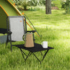 Outsunny 22" Folding Camping Table, Outdoor Portable Picnic Table with Carry Bag, Foldable Table for Camping, Picnic, Hiking, BBQ, Fishing, Black