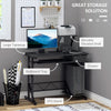 HOMCOM Computer Desk with Keyboard Tray, Writing Desk with Drawer, Workstation for Home Office, Black (35.4"Lx19.7"Wx39.4"H)