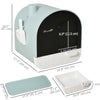 PawHut Large Cat Litter Box with Lid, Enclosed Kitty Litter Box with Slide-out Tray, Scoop, Filter, Green