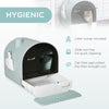 PawHut Large Cat Litter Box with Lid, Enclosed Kitty Litter Box with Slide-out Tray, Scoop, Filter, Green