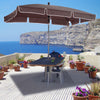 Outsunny 6.5x4ft Rectangle Patio Umbrella Aluminum Tilt Adjustable Garden Parasol Sun Shade Outdoor Canopy Coffee