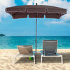 Outsunny 6.5x4ft Rectangle Patio Umbrella Aluminum Tilt Adjustable Garden Parasol Sun Shade Outdoor Canopy Coffee