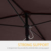 Outsunny 6.5x4ft Rectangle Patio Umbrella Aluminum Tilt Adjustable Garden Parasol Sun Shade Outdoor Canopy Coffee