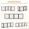 PawHut Wooden Dog Gate Foldable Pet Fence for Small & Medium Dogs 4 Panel with Support Feet Freestanding Safety Barrier for House Doorway Stairs Coffee