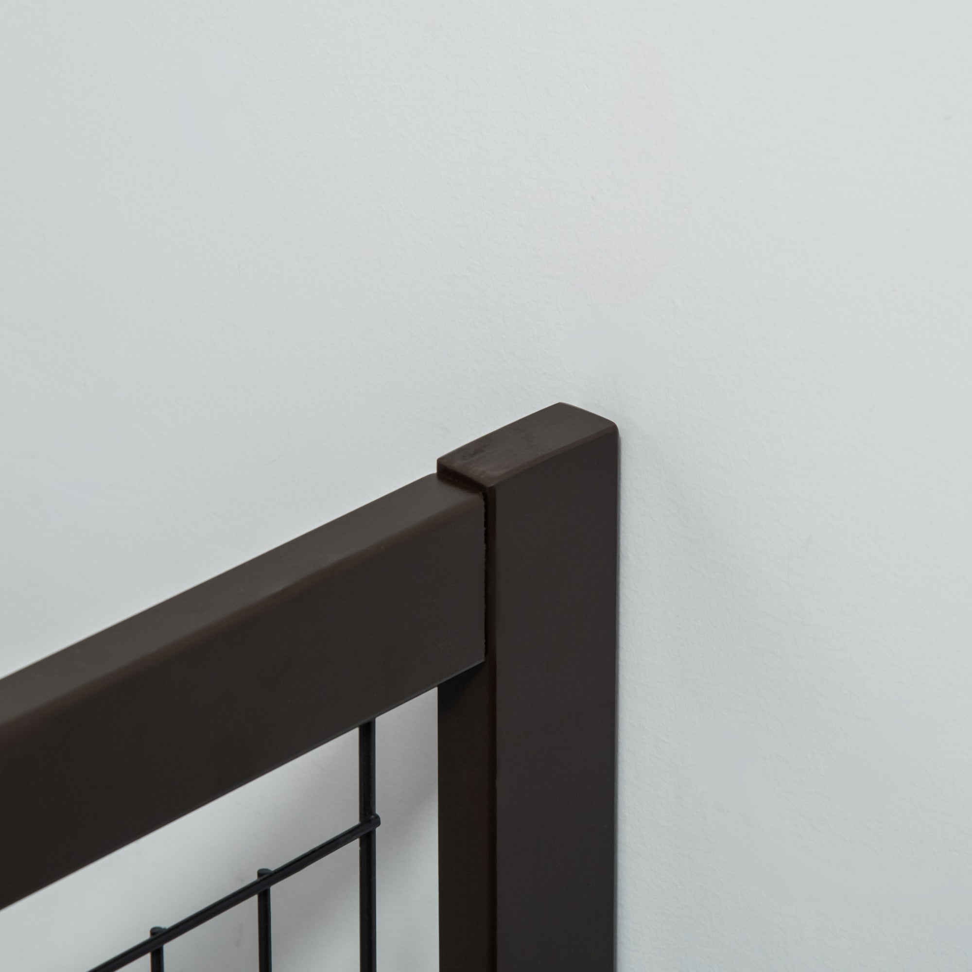 PawHut Wooden Dog Gate Foldable Pet Fence for Small & Medium Dogs 4 Panel with Support Feet Freestanding Safety Barrier for House Doorway Stairs Coffee