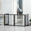 PawHut Wooden Dog Gate Foldable Pet Fence for Small & Medium Dogs 4 Panel with Support Feet Freestanding Safety Barrier for House Doorway Stairs Coffee