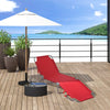 Outsunny Folding Outdoor Lounge Chair, Portable Reclining Beach Lounger with Breathable Mesh Fabric, Sun Lounge Bed Camping Cot for Patio, Garden, Poolside, Red
