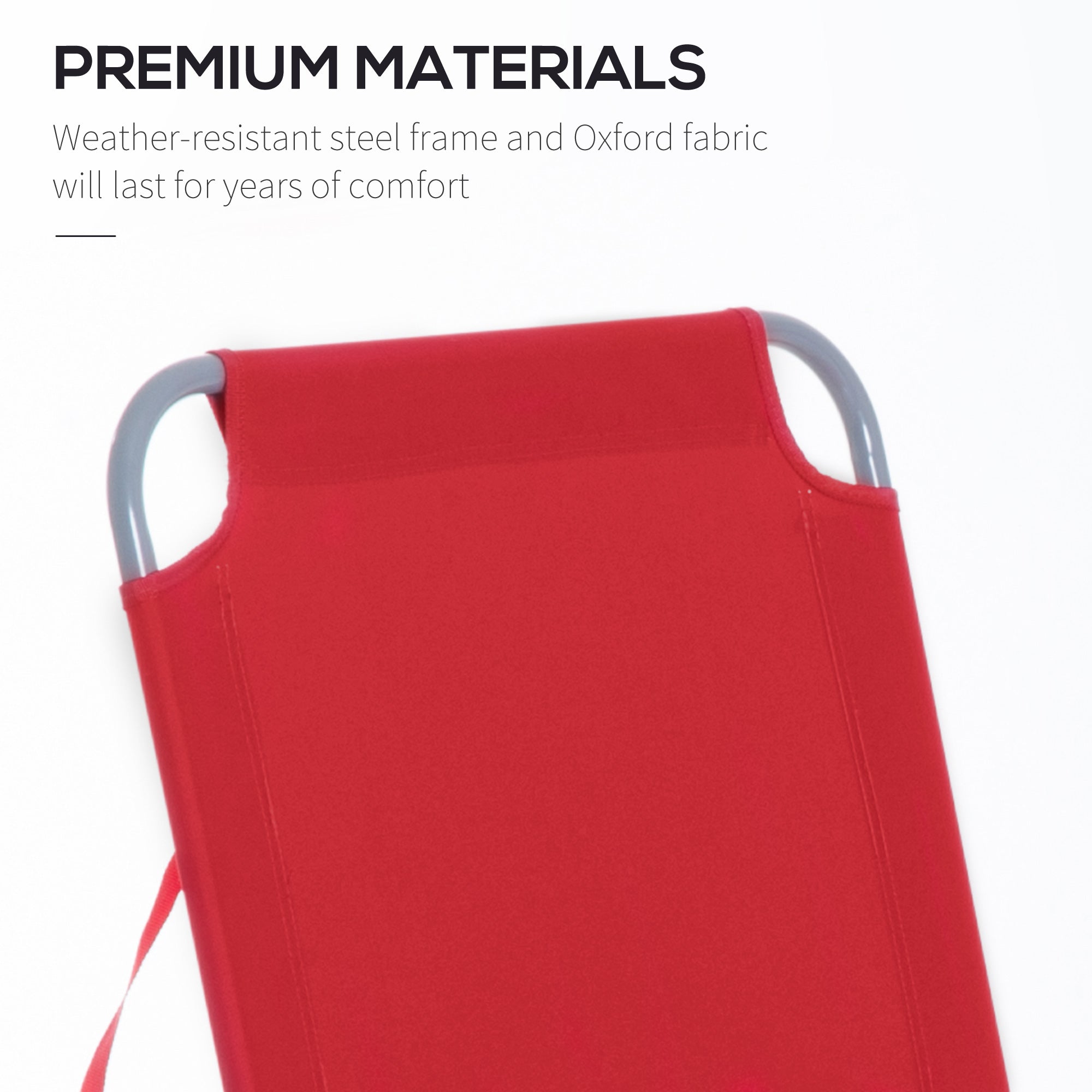 Outsunny Folding Outdoor Lounge Chair, Portable Reclining Beach Lounger with Breathable Mesh Fabric, Sun Lounge Bed Camping Cot for Patio, Garden, Poolside, Red