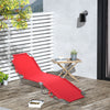 Outsunny Folding Outdoor Lounge Chair, Portable Reclining Beach Lounger with Breathable Mesh Fabric, Sun Lounge Bed Camping Cot for Patio, Garden, Poolside, Red