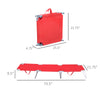 Outsunny Folding Outdoor Lounge Chair, Portable Reclining Beach Lounger with Breathable Mesh Fabric, Sun Lounge Bed Camping Cot for Patio, Garden, Poolside, Red