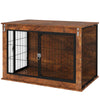 PawHut Dog Crate Furniture, 39" Dog Kennel Furniture with Flip-up Top Opening, 2 Doors, Indoor Dog Cage End Table for Large Dogs, Rustic Brown