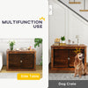 PawHut Dog Crate Furniture, 39" Dog Kennel Furniture with Flip-up Top Opening, 2 Doors, Indoor Dog Cage End Table for Large Dogs, Rustic Brown