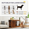 PawHut Dog Crate Furniture, 39" Dog Kennel Furniture with Flip-up Top Opening, 2 Doors, Indoor Dog Cage End Table for Large Dogs, Rustic Brown