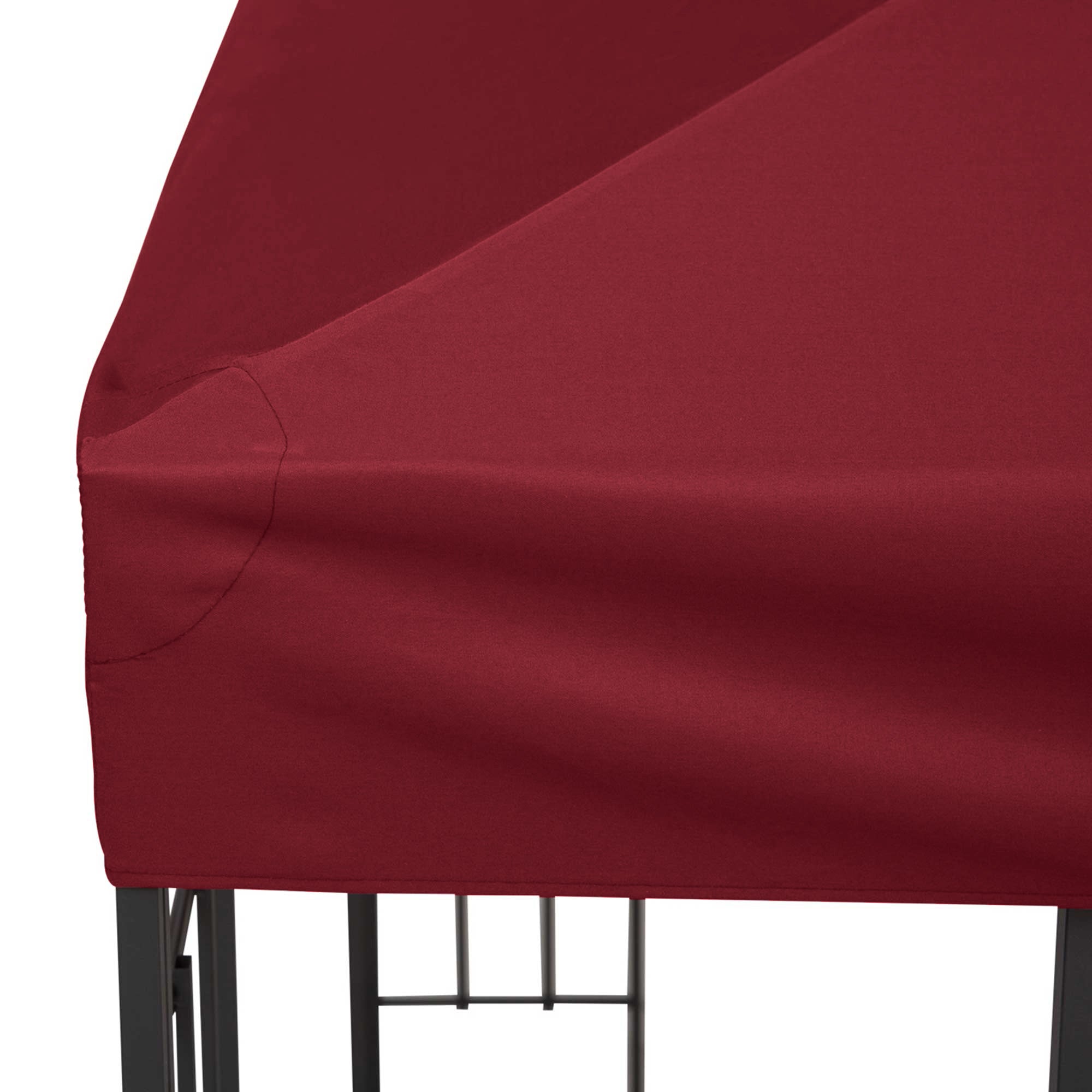 Outsunny 9.84' x 9.84' Square 2-Tier Gazebo Canopy Replacement Top Cover Outdoor Garden Sun Shade, Wine Red