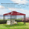 Outsunny 9.84' x 9.84' Square 2-Tier Gazebo Canopy Replacement Top Cover Outdoor Garden Sun Shade, Wine Red