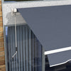 Outsunny 12' x 8' Retractable Awning Patio Awnings Sun Shade Shelter with Manual Crank Handle, UV & Water-Resistant Fabric and Aluminum Frame for Deck Balcony Yard, Dark Grey