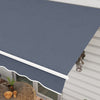 Outsunny 12' x 8' Retractable Awning Patio Awnings Sun Shade Shelter with Manual Crank Handle, UV & Water-Resistant Fabric and Aluminum Frame for Deck Balcony Yard, Dark Grey