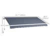 Outsunny 12' x 8' Retractable Awning Patio Awnings Sun Shade Shelter with Manual Crank Handle, UV & Water-Resistant Fabric and Aluminum Frame for Deck Balcony Yard, Dark Grey