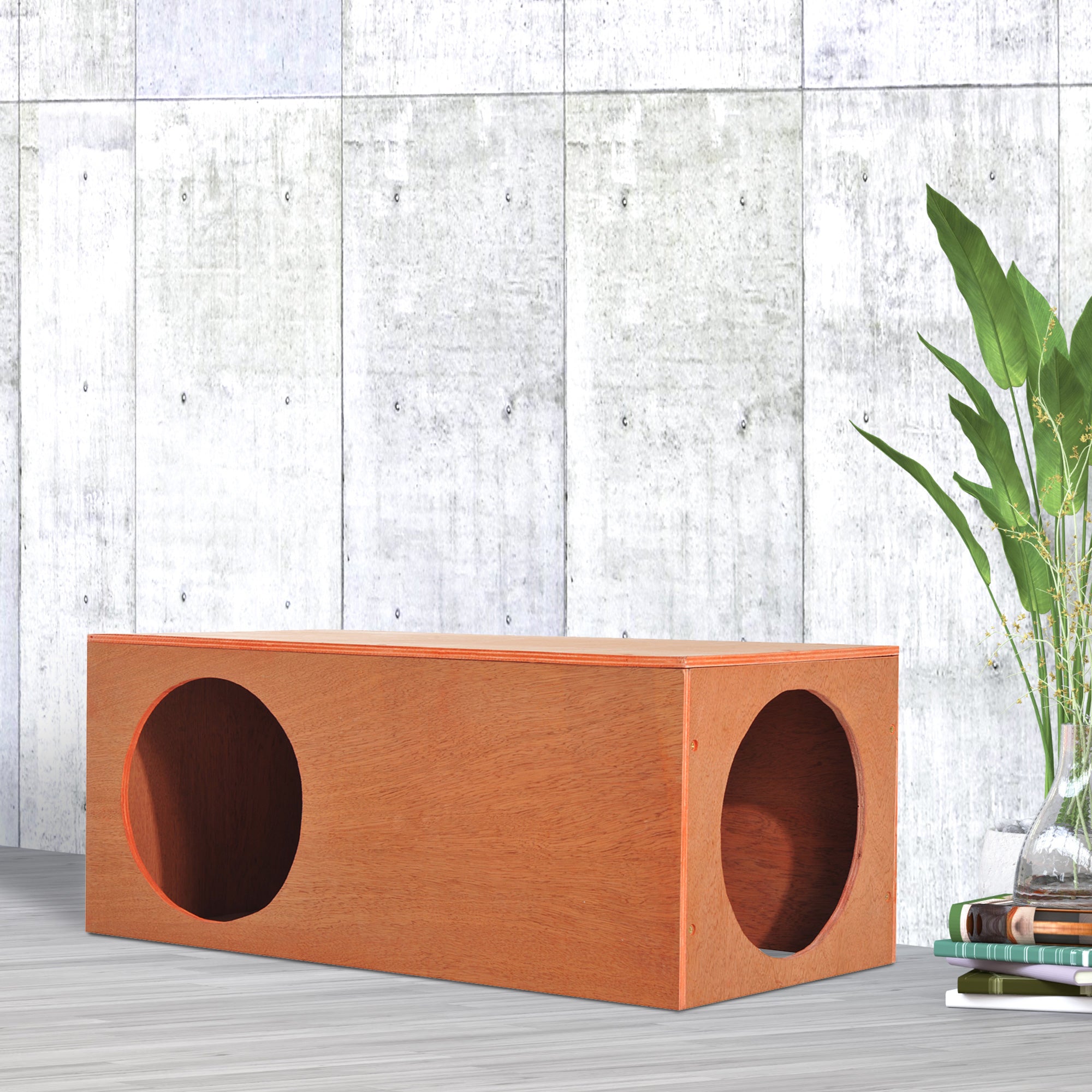 PawHut Outdoor Rabbit Hideaway Shelter Indoor Cat Tunnel Garden Kitty Box House Pet Home Run Play Cage Waterproof 60Lx30Wx25H(cm)