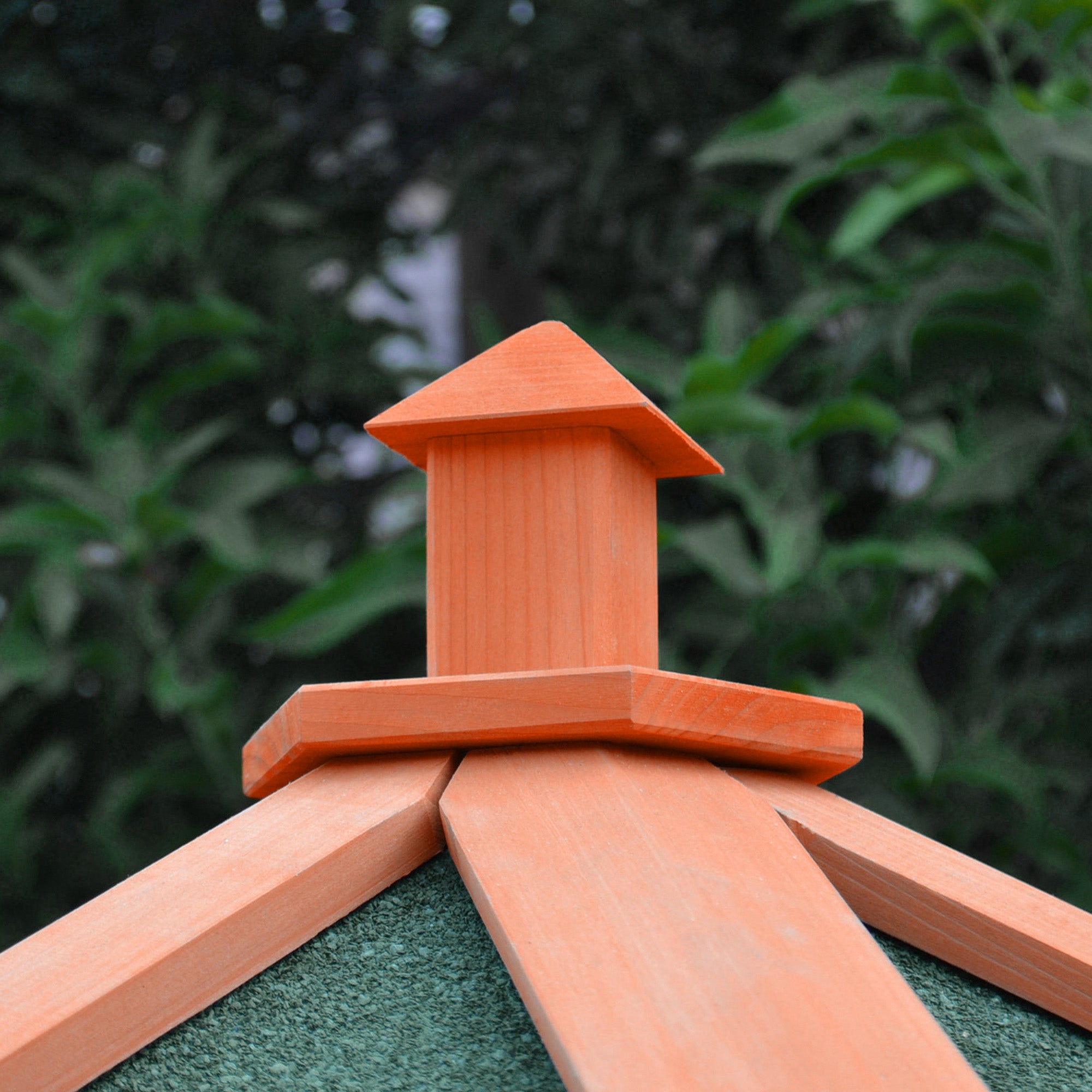 PawHut Bird Cage, 70"H Wooden Parrot Cage, Large Hexagonal Outdoor Aviary with Asphalt Roof, Doors, Brown