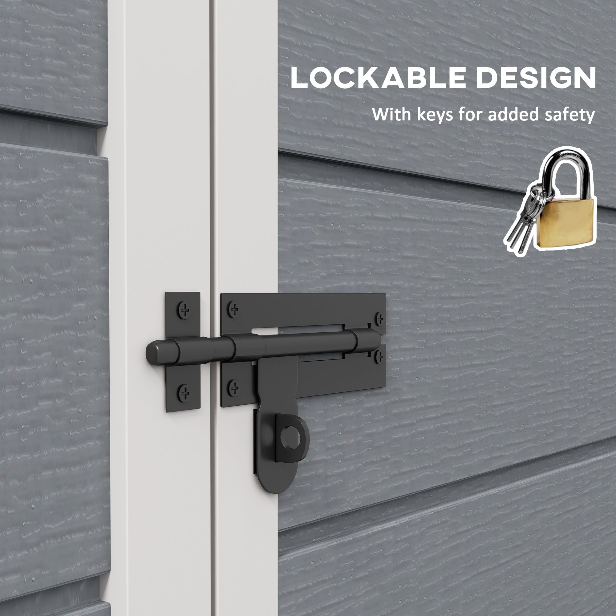 Outsunny 4 x 5FT Lean to Outdoor Storage Shed with Floor, Plastic Garden Tool Storage House Organizer with Window, Vent and Plastic Roof for Backyard, Patio, Lawn, Grey