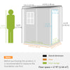 Outsunny 4 x 5FT Lean to Outdoor Storage Shed with Floor, Plastic Garden Tool Storage House Organizer with Window, Vent and Plastic Roof for Backyard, Patio, Lawn, Grey