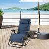 Outsunny Zero Gravity Lounger Chair, Padded Folding Reclining Patio Chair with Cup Holder, Detachable Headrest, Extra Wide Seat, 400 LBS Weight Capacity for Poolside, Camping, Blue