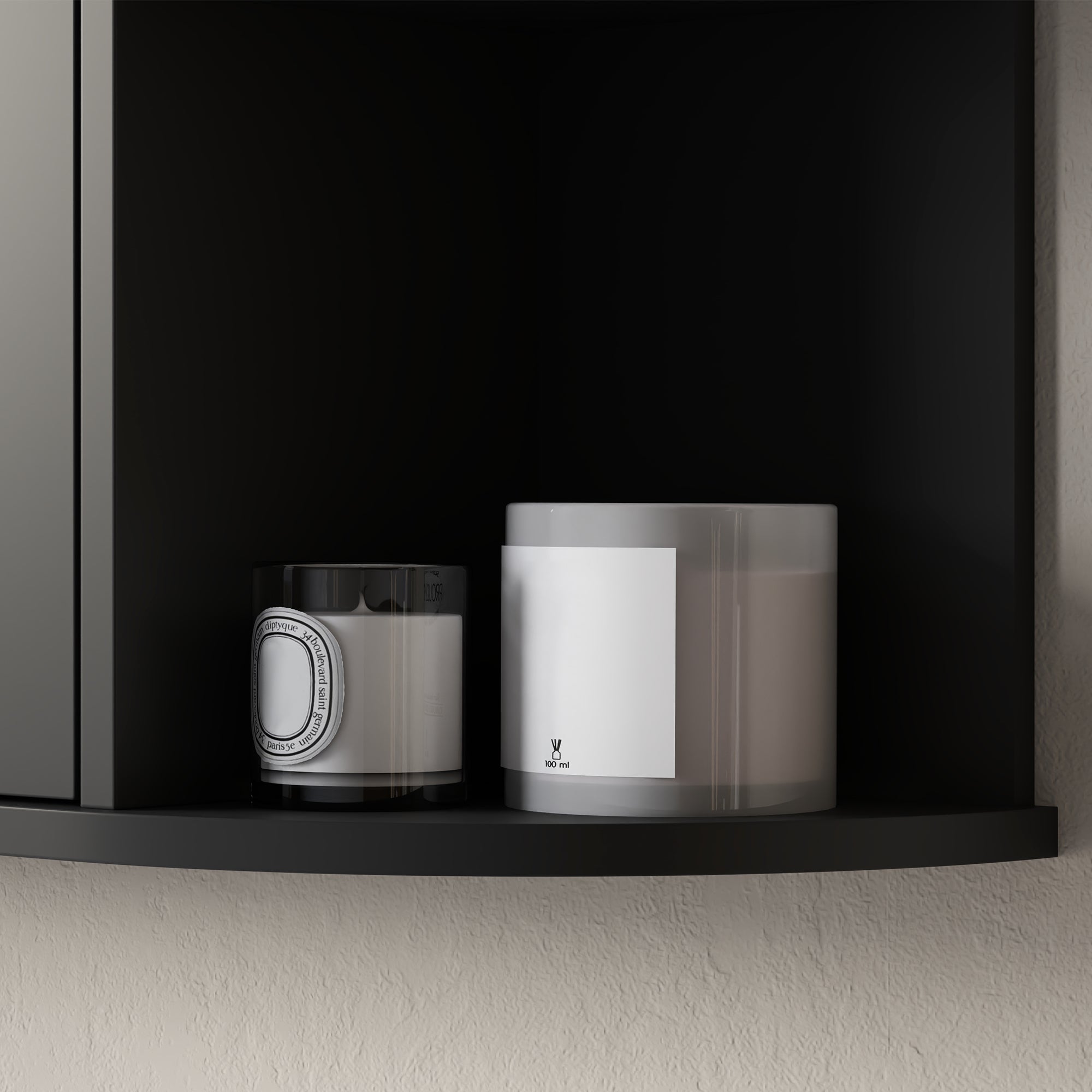 HOMCOM Bathroom Medicine Cabinet with Mirror, Wall Mounted Storage Cabinet with Mirrored Door & Shelves, Mirror Cabinet for Bathroom Living Room, Black