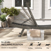 Outsunny PE Rattan Patio Lounger, Foldable Outdoor Lounge Chair with 5-Level Adjustable Backrest, Two Wheels, and Quick-Drying Foam, for Sun Room, Garden, Poolside, Mixed Grey