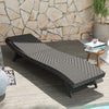 Outsunny PE Rattan Patio Lounger, Foldable Outdoor Lounge Chair with 5-Level Adjustable Backrest, Two Wheels, and Quick-Drying Foam, for Sun Room, Garden, Poolside, Mixed Grey
