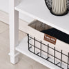 HOMCOM Console Table, Modern Entryway Table with Drawer and 2 Shelves, Sofa Table for Living Room, Hallway, White