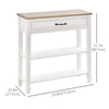HOMCOM Console Table, Modern Entryway Table with Drawer and 2 Shelves, Sofa Table for Living Room, Hallway, White