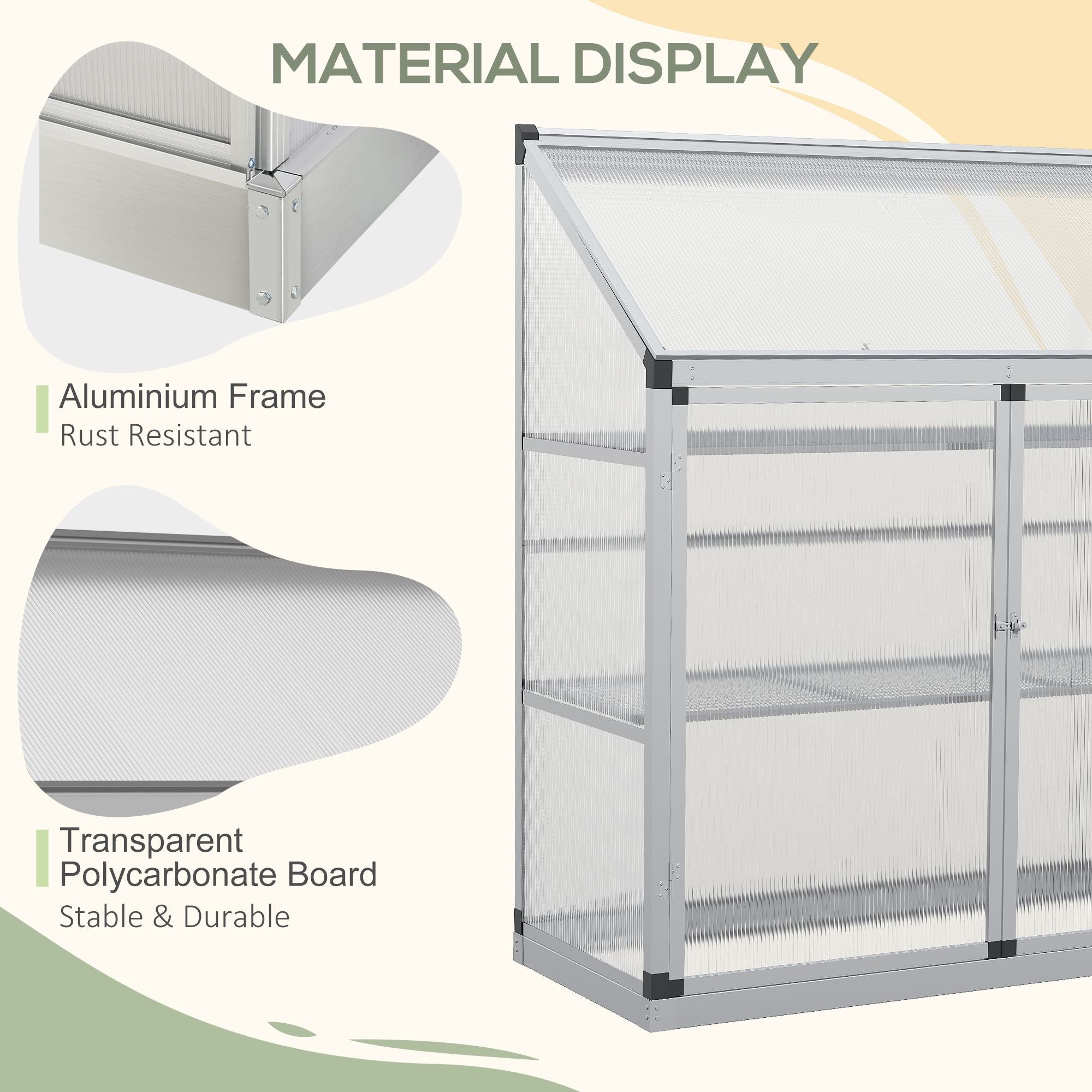 Outsunny Aluminum Cold Frame Greenhouse, Raised Planter Bed Protection with Openable Top and 2 Shelves for Outdoor Indoor, 52" x 23" x 55", Silver