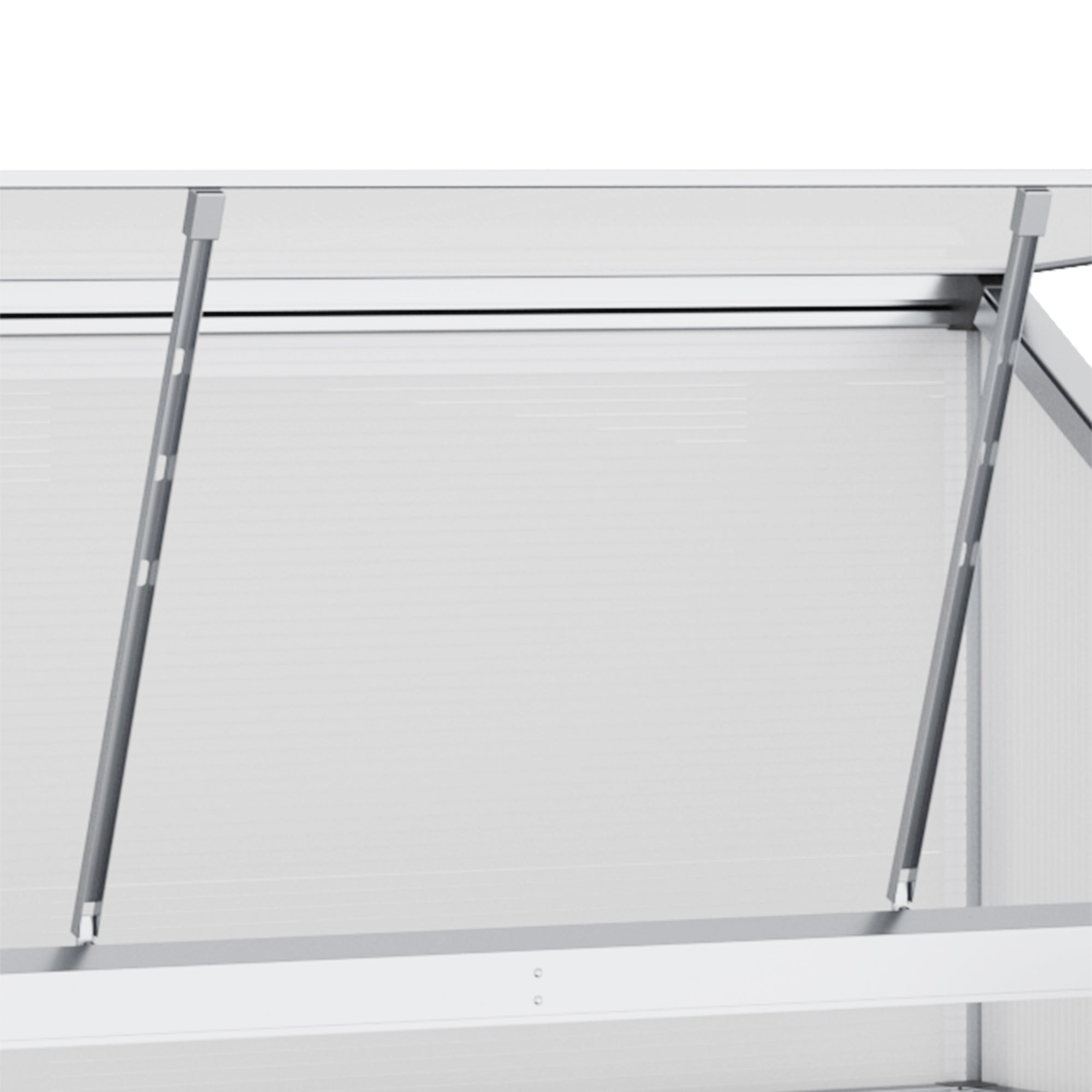 Outsunny Aluminum Cold Frame Greenhouse, Raised Planter Bed Protection with Openable Top and 2 Shelves for Outdoor Indoor, 52" x 23" x 55", Silver
