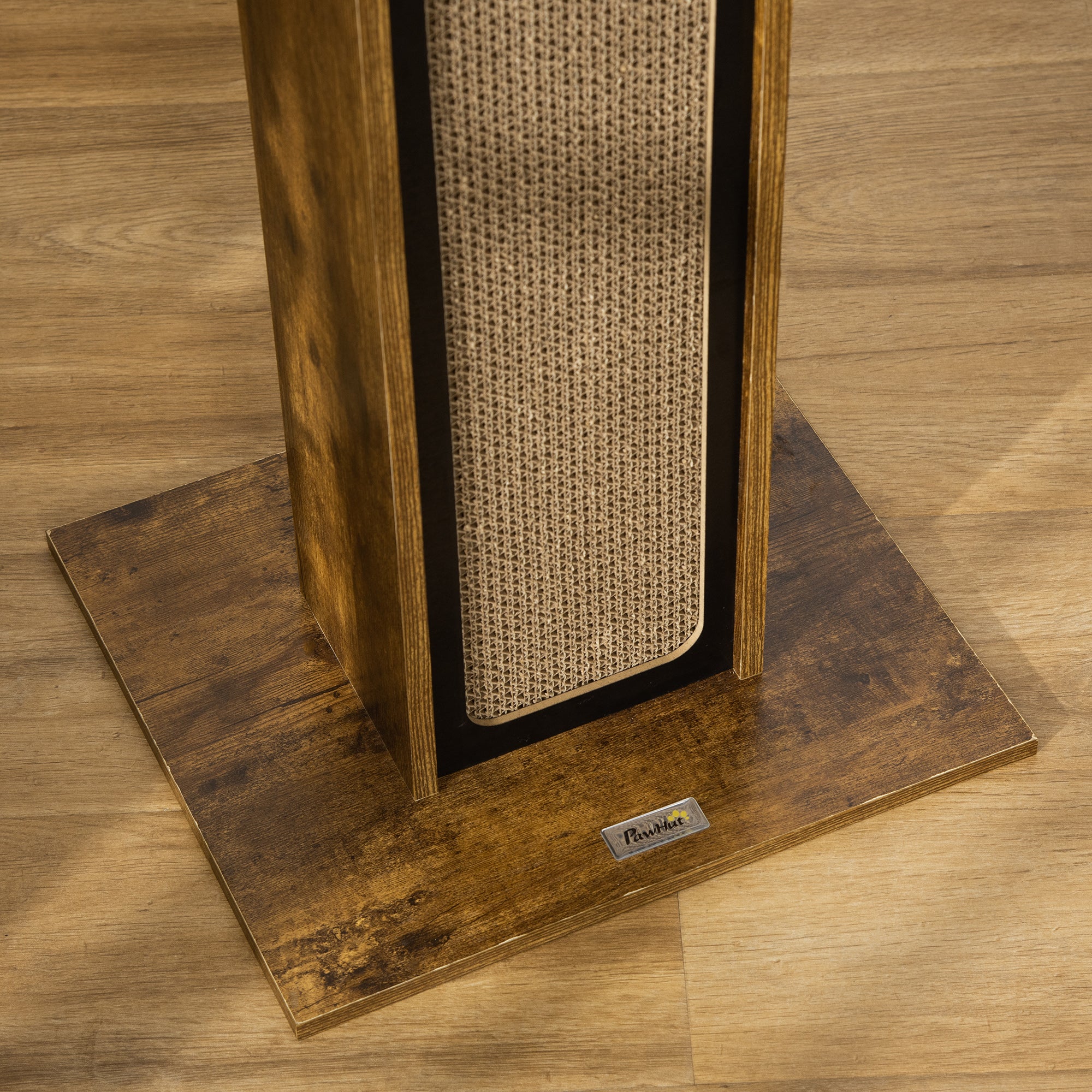 PawHut Scratching Post with Corrugated Paper and Sisal Scratch Board, Pet Furniture with a Replace Paper Board, Brown