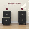 HOMCOM Vertical Filing Cabinet with 2 Drawers, Lockable File Cabinet with Adjustable Hanging Bars for A4 and Letter for Home Office, Black