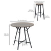 HOMCOM 5-Piece Bar Table and Chairs Set, Space Saving Dining Table with 4 Stools for Pub & Kitchen, Dark Brown