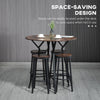 HOMCOM 5-Piece Bar Table and Chairs Set, Space Saving Dining Table with 4 Stools for Pub & Kitchen, Dark Brown