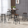 HOMCOM 5-Piece Bar Table and Chairs Set, Space Saving Dining Table with 4 Stools for Pub & Kitchen, Dark Brown