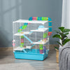 PawHut Hamster Cage, Large Small Animal House, 5-Level Guinea Pig Cage Gerbil Haven, Tunnel Tube System, with Water Bottle, Exercise Wheel, Food Dish, Ramps, Light Blue